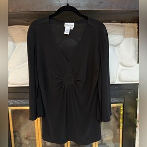 Coldwater Creek Black V-Neck Blouse